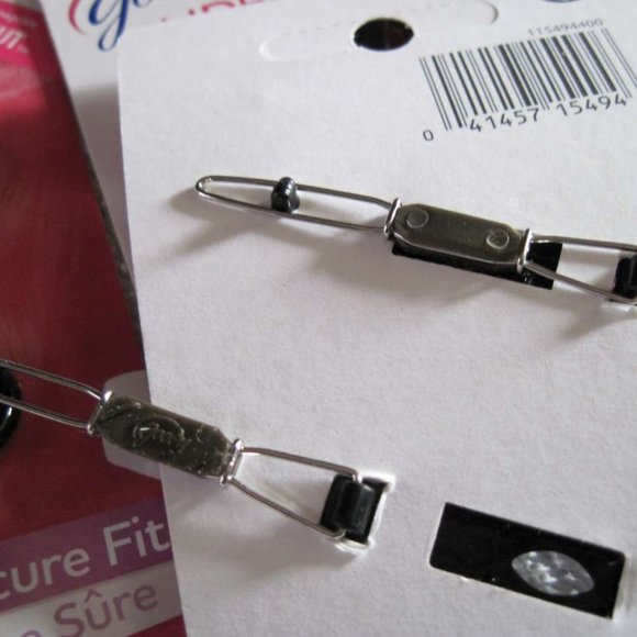 2 Goody Stay Put Slide Proof Hold Secure Fit Back Weave Hair Barrette Clip Black - Picture 6 of 8